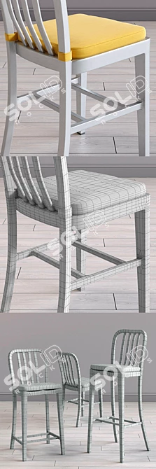 C&B Delta Dining and Bar Chairs: Stylish and Functional Seating Options 3D model image 3