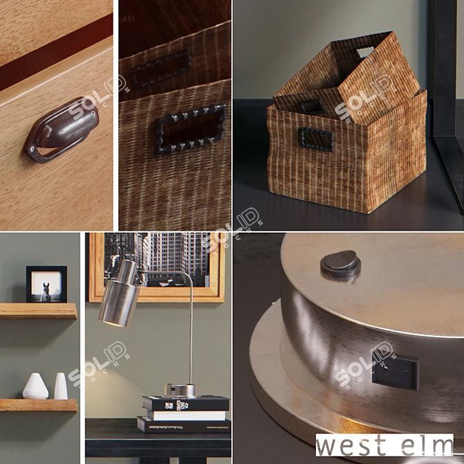 Title: Loft-inspired Workspace Table 3D model image 2