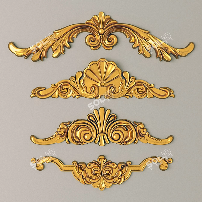 Elegant Carved Accents 3D model image 1