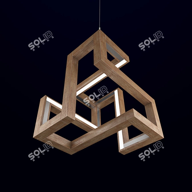 Minimalist Cube Suspension Lighting by RUNA 3D model image 1