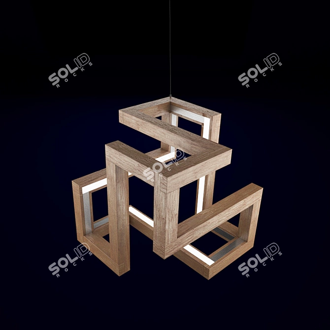 Minimalist Cube Suspension Lighting by RUNA 3D model image 2