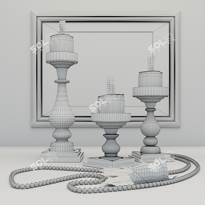 Elegant Glass Pillar Holders 3D model image 2