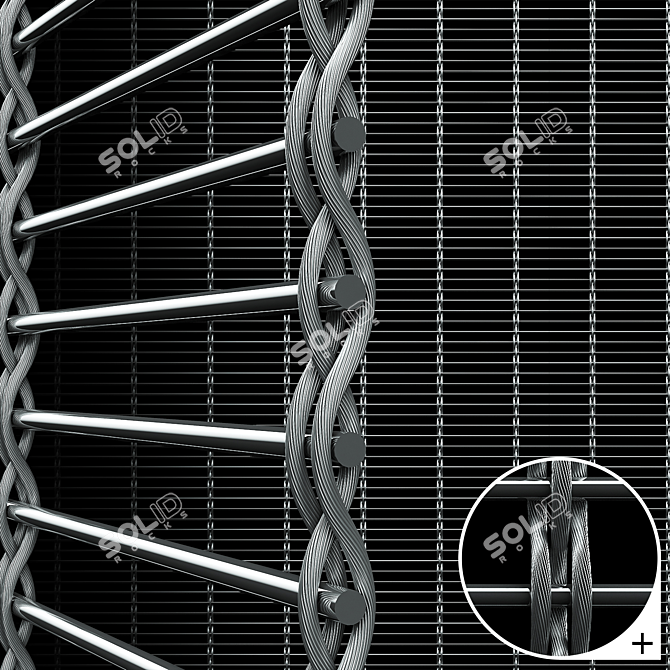 Modular Architectural Metal Mesh 3D model image 1