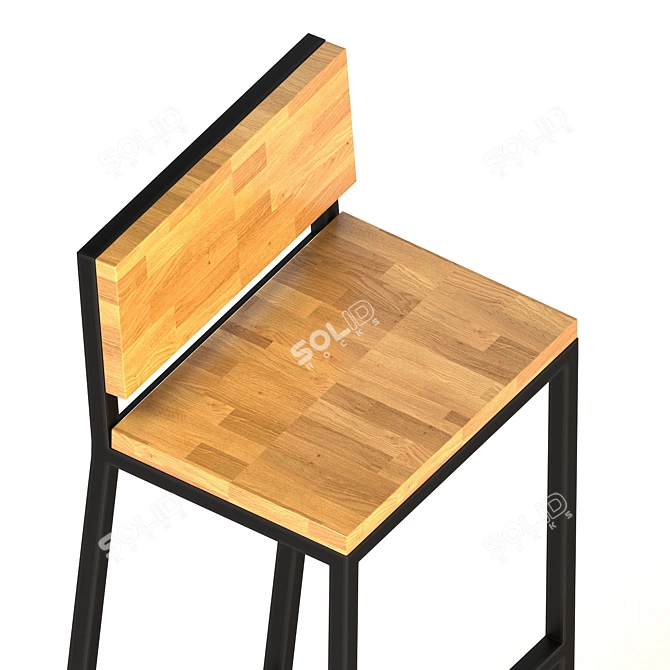 Industrial Loft Bar Stool 3D model image 2