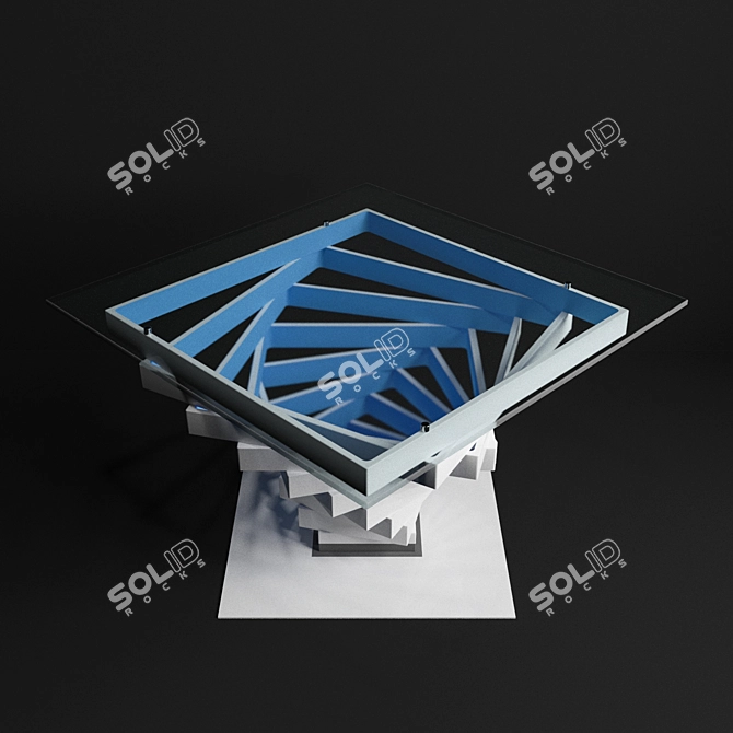 Infinity Table: Dynamic Coffee Table with Rotating Squares 3D model image 1