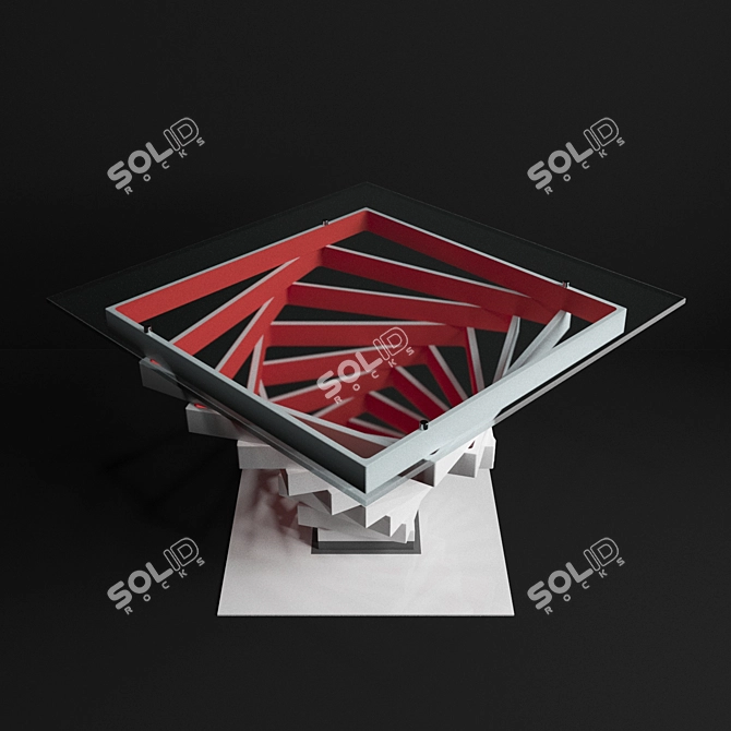 Infinity Table: Dynamic Coffee Table with Rotating Squares 3D model image 2