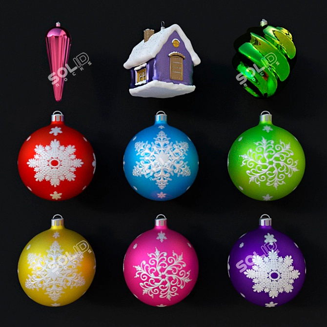 2021 Christmas Decorations: Festive Joy 3D model image 1