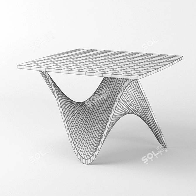 Handcrafted Wave Series Magazine Stand 3D model image 2