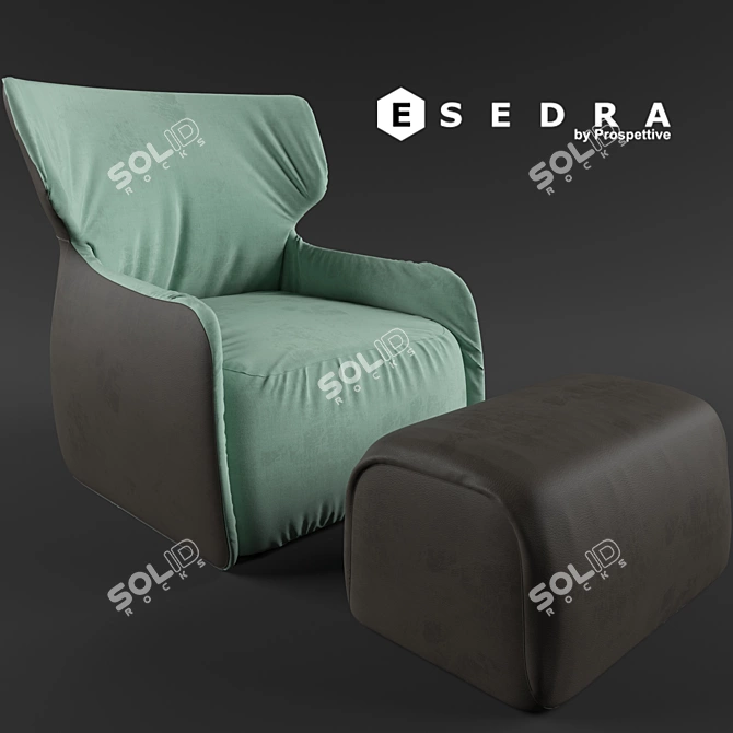 Elegant ILARY Armchair: Exquisite Comfort 3D model image 1