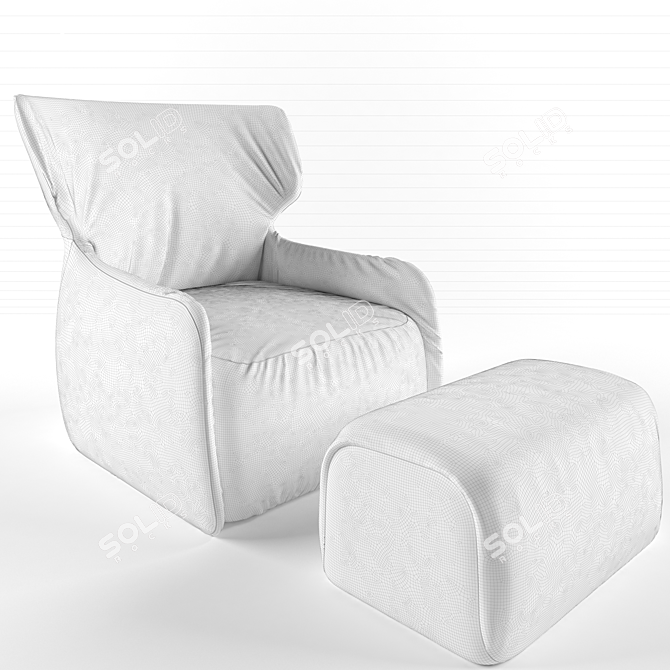 Elegant ILARY Armchair: Exquisite Comfort 3D model image 3