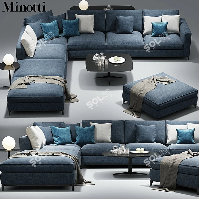 Modern Elegance: Minotti Andersen Sofa 3D model image 1