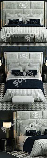 Fendi Montgomery Bed: Exquisite Elegance 3D model image 2