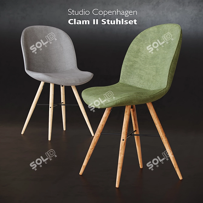 Studio Copenhagen Clam Chair Set 3D model image 1