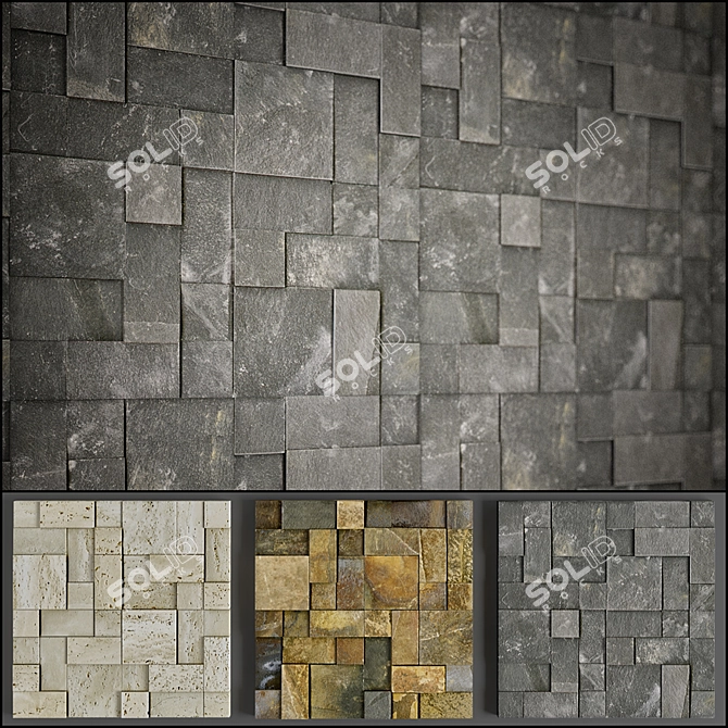 Versatile Panel Stone: 3D Max & Obj Formats 3D model image 1