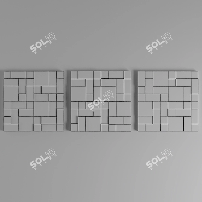Versatile Panel Stone: 3D Max & Obj Formats 3D model image 3