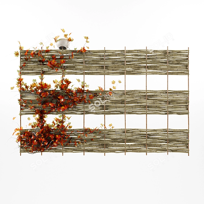 Rustic Village Fence 3D model image 1