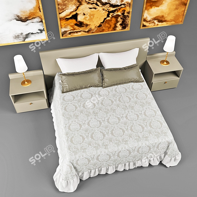 Sleek and Sturdy 6-Bed 3D model image 3