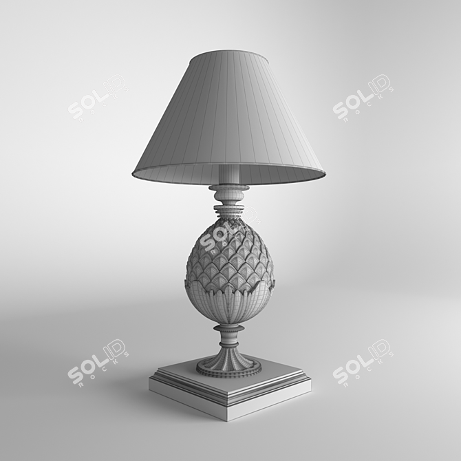 Sleek Marble Pinecone Table Lamp 3D model image 2