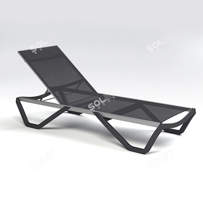 Papatya Wave Deck Chair: Elegant Outdoor Lounging 3D model image 1