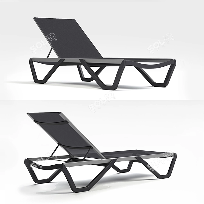 Papatya Wave Deck Chair: Elegant Outdoor Lounging 3D model image 2