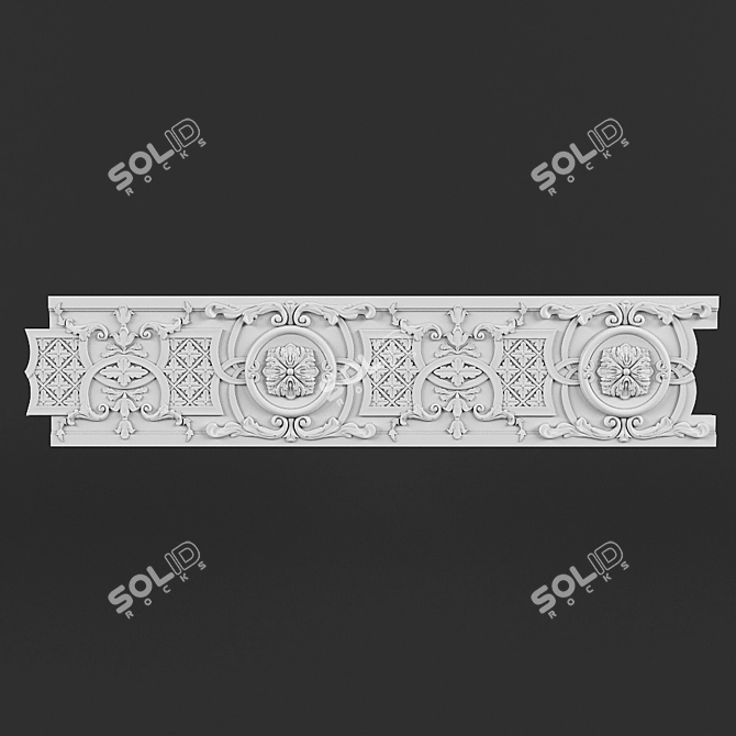 Elegant Plaster Decor 240x40x1100mm 3D model image 1