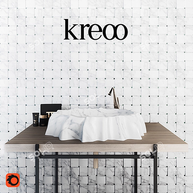 Kreoo Nami + Accessories: Exquisite Bathroom Set 3D model image 1