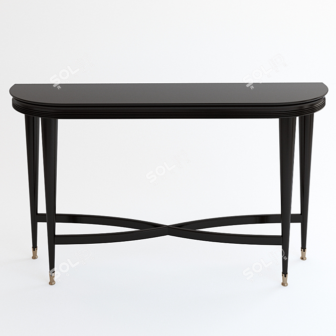 Gloss Chestnut Brass Feet Console 3D model image 1