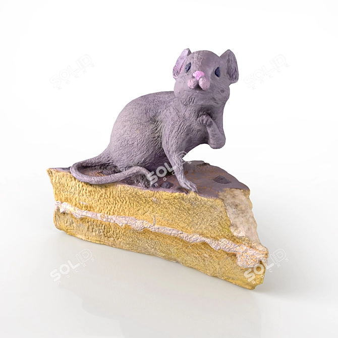 Sweet Surprise: Mouse on Cake 3D model image 1