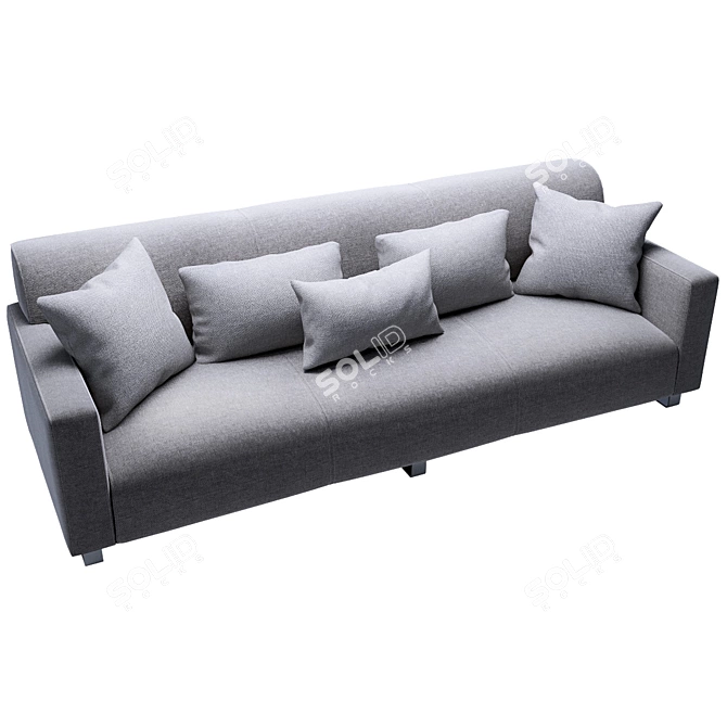 Contemporary Grey Sofa - Exquisite Design 3D model image 1