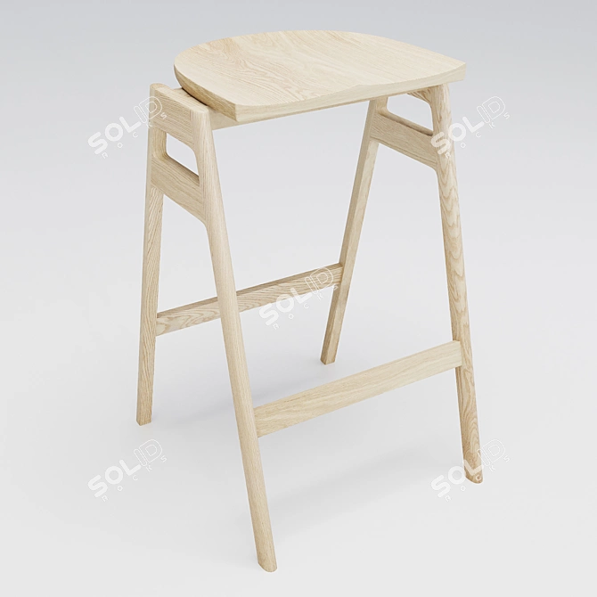 Sleek Stackable Bar Seat 3D model image 1