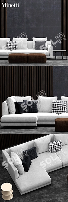 Elegant Minotti Sofa 3D model image 2