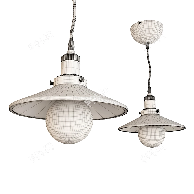 Stylish Steel Pendant Light 3D model image 2