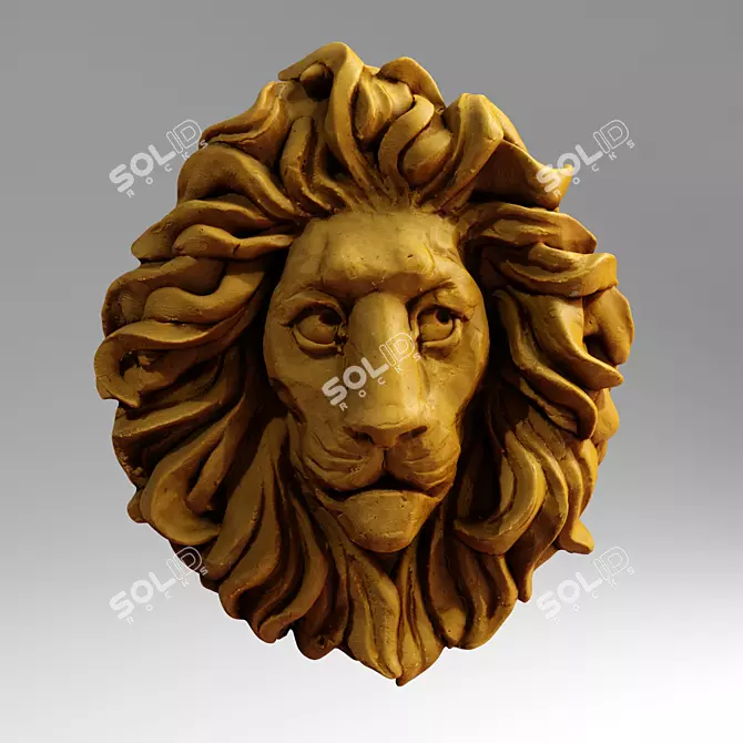 Digital Lion Head Scan 3D model image 1