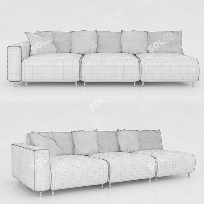 Luxurious Riva 1920 Skipper Sofa 3D model image 2