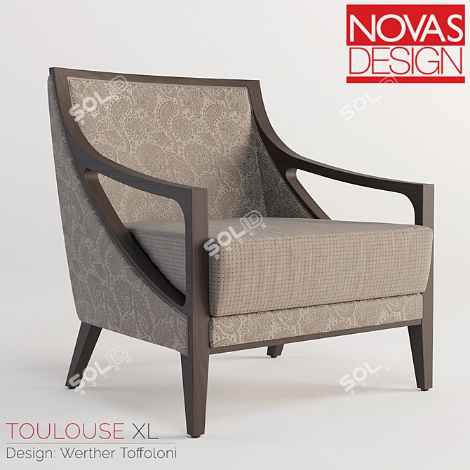 Elegant Toulouse XL Armchair 3D model image 1