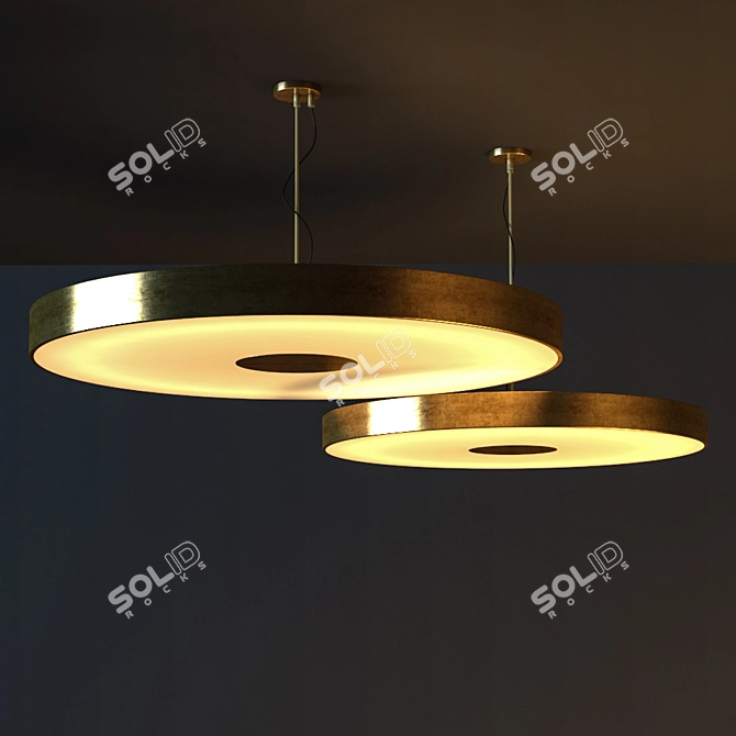 Sleek Metal Modern Ceiling Light 3D model image 1