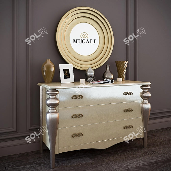 MUGALI Galiano Passion 3-Drawer Art Deco Dresser 3D model image 2