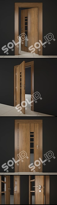 Product Title: Sleek Wood Entry Door 3D model image 2