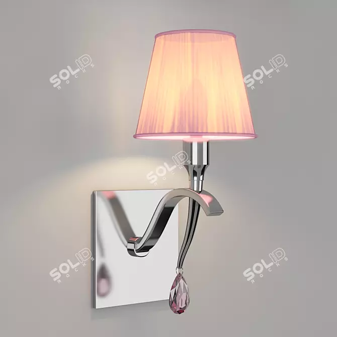 Viena Pink Wall Lamps: Elegant Illumination 3D model image 1