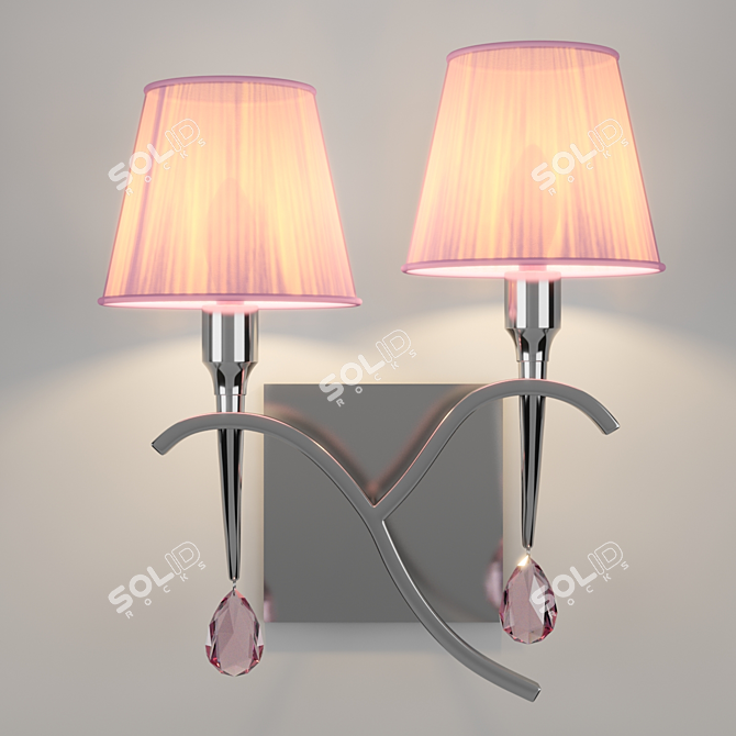 Viena Pink Wall Lamps: Elegant Illumination 3D model image 2