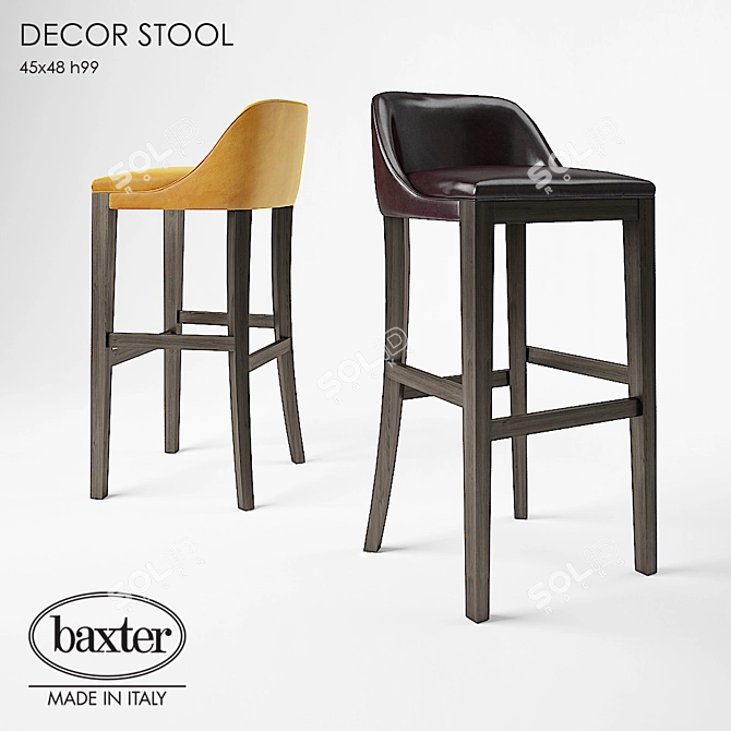 Luxury Leather Bar Stool 3D model image 1