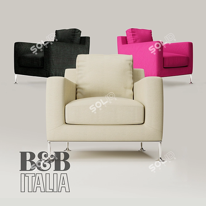 Modern Square Armchair: B&B Italia Harry 3D model image 1