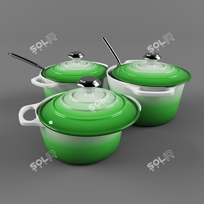 Elegant Restaurant Soup Tureen 3D model image 1