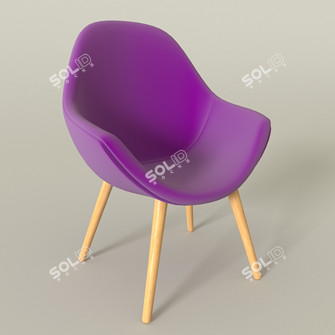 Sleek Modern Chair 3D model image 1