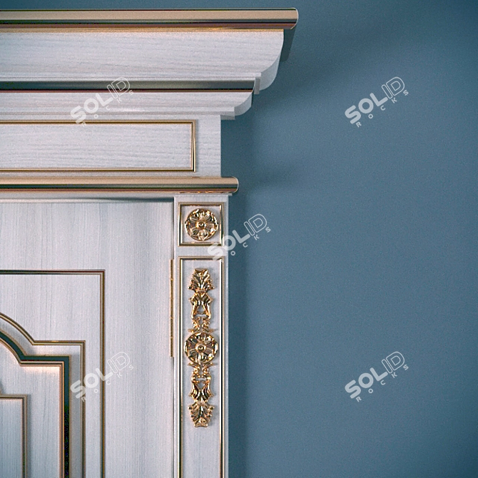 Elegant Classical Door 3D model image 2