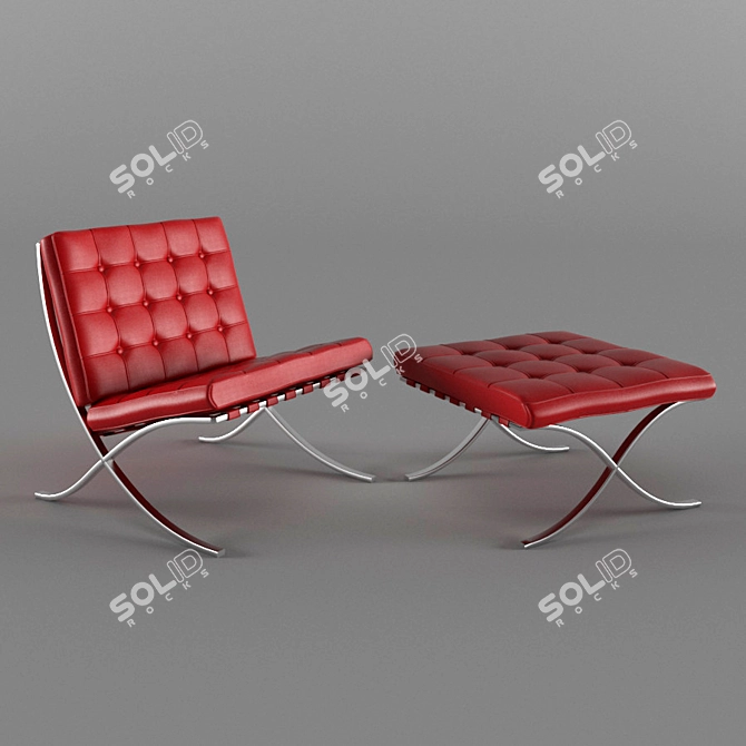 Classic Barcelona Chair - Iconic Design 3D model image 1