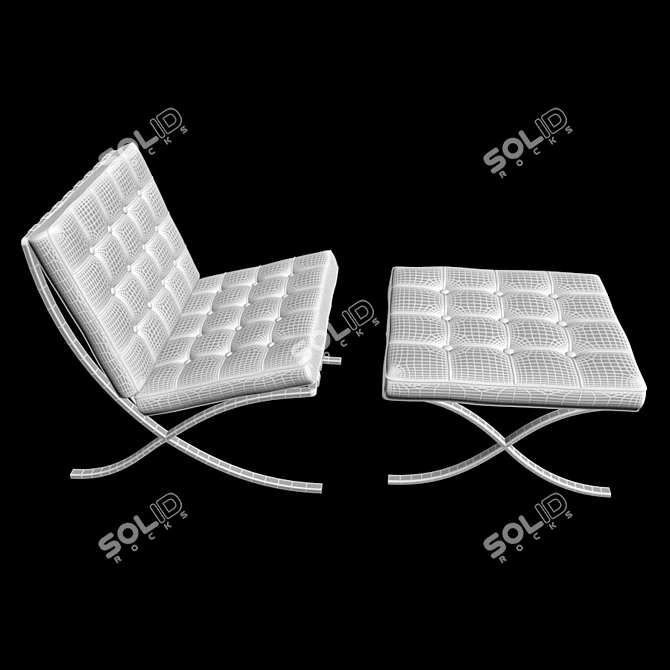 Classic Barcelona Chair - Iconic Design 3D model image 3