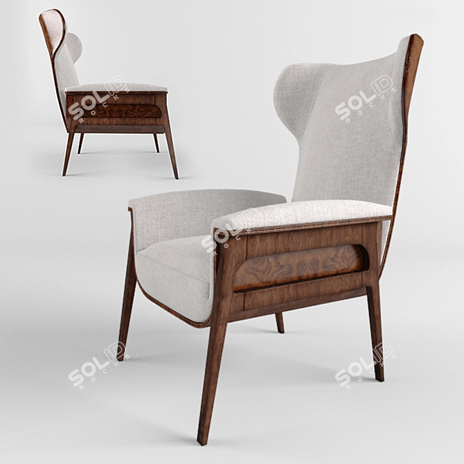 Elegant Modern Lounge Chair 3D model image 1