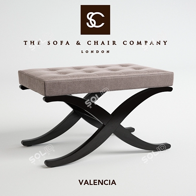 Valencia: Stylish, Compact Seating 3D model image 1