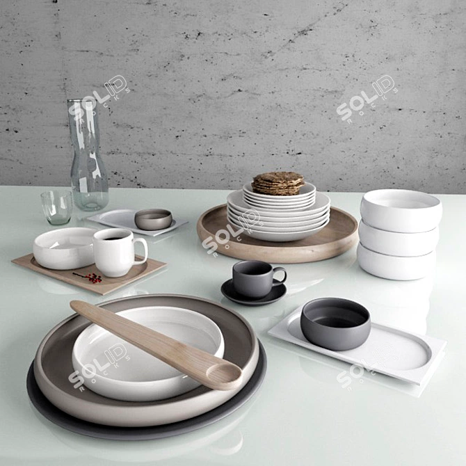 Elegant Kitchen Decor 3D model image 1